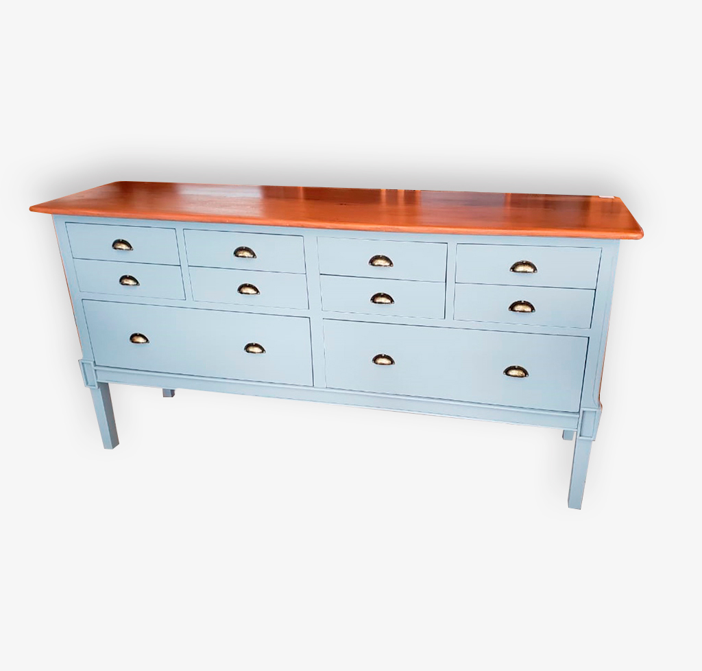 13 – Buffet 10 gavetas em laca branca